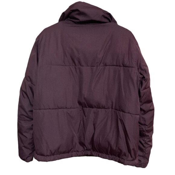 Express Puffer Coat Burgundy/wine Size Medium - Picture 2 of 3